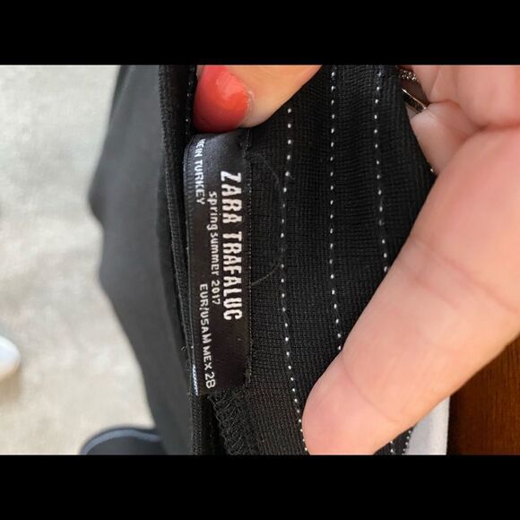 - Zara Trafaluc black w/white stitching mini dress - Picture 4 of 5